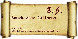 Boszkovicz Julianna névjegykártya